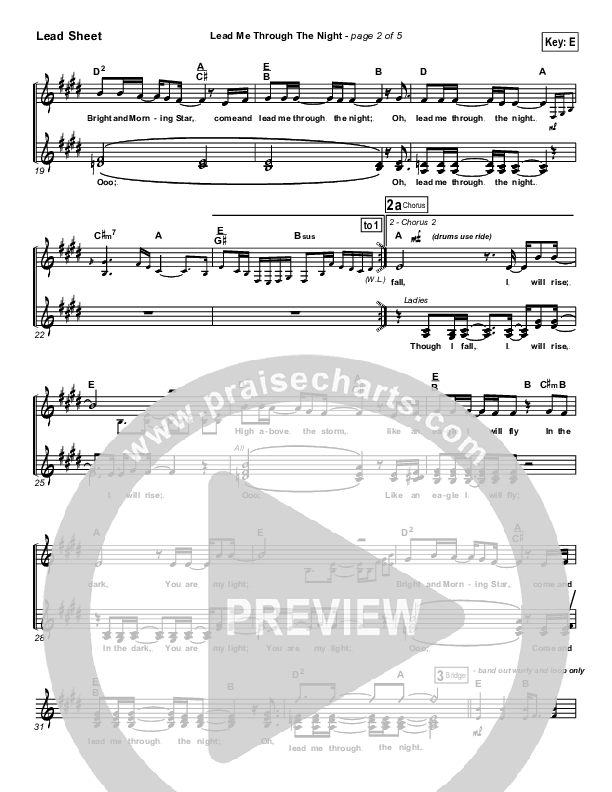 Lead Me Through The Night Lead Sheet (Don Moen)