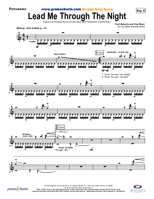 Lead Me Through The Night Percussion (Don Moen)