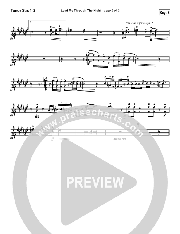 Lead Me Through The Night Tenor Sax 1/2 (Don Moen)