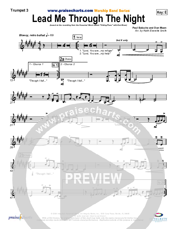 Lead Me Through The Night Trumpet 3 (Don Moen)