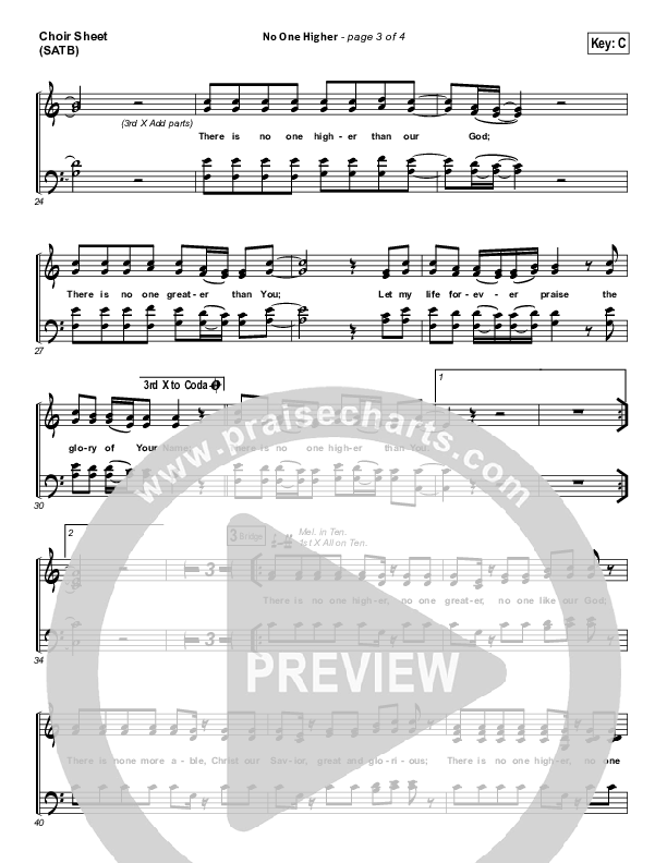 No One Higher Choir Vocals (SATB) (North Point Worship / Seth Condrey)