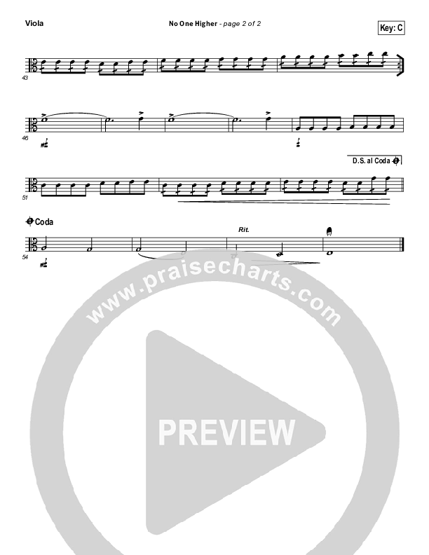 No One Higher Viola (North Point Worship / Seth Condrey)