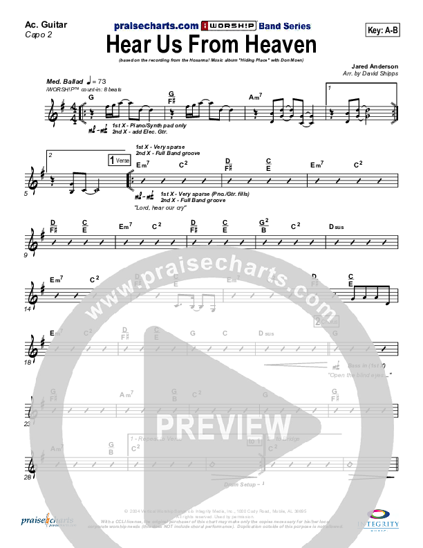 Hear Us From Heaven Rhythm Chart (Don Moen)