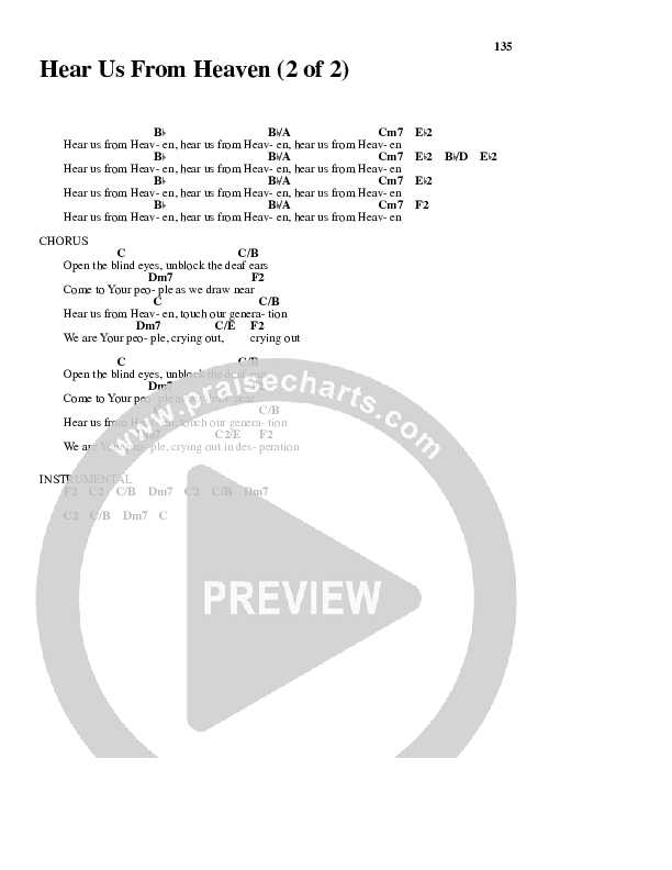 Hear Us From Heaven Chords & Lyrics (Don Moen)