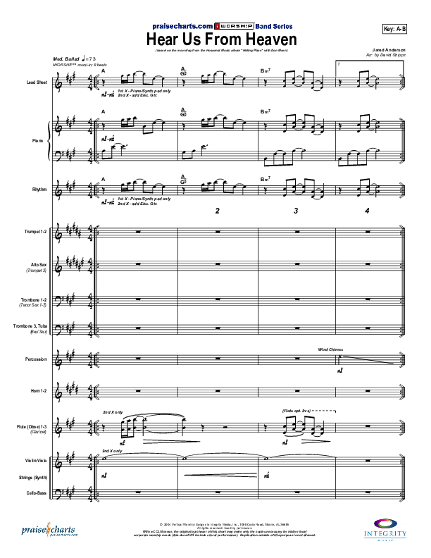 Hear Us From Heaven Orchestration (Don Moen)