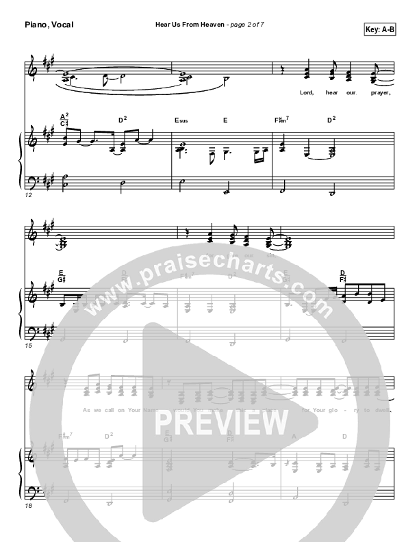 Hear Us From Heaven Piano/Vocal & Lead (Don Moen)