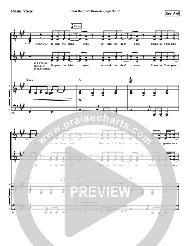 Hear Us From Heaven Piano/Vocal & Lead (Don Moen)