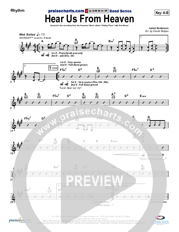 Hear Us From Heaven Rhythm Chart (Don Moen)
