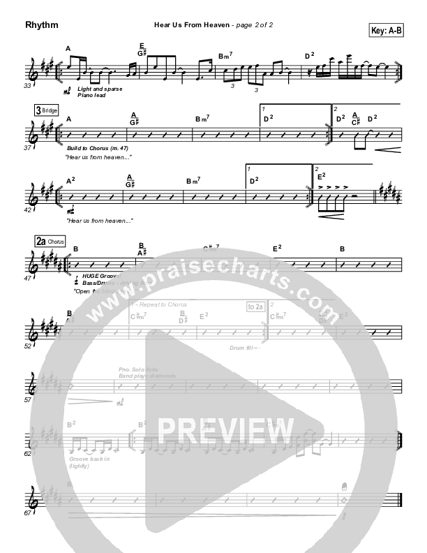Hear Us From Heaven Rhythm Chart (Don Moen)