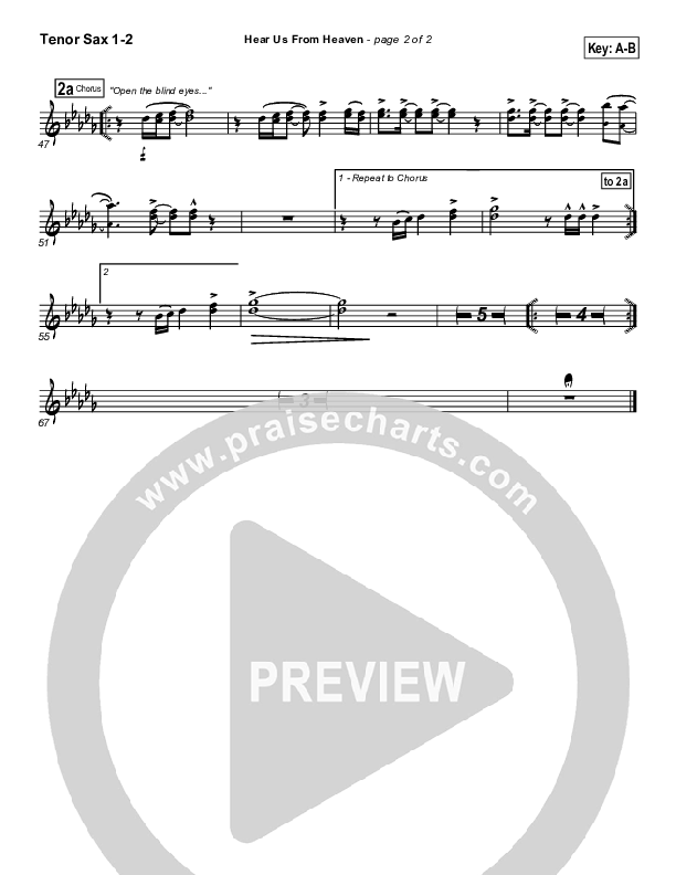 Hear Us From Heaven Tenor Sax 1/2 (Don Moen)