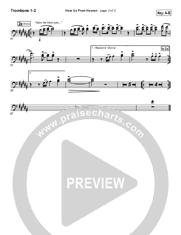 Hear Us From Heaven Trombone 1/2 (Don Moen)