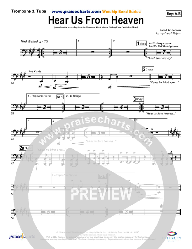 Hear Us From Heaven Trombone 3/Tuba (Don Moen)