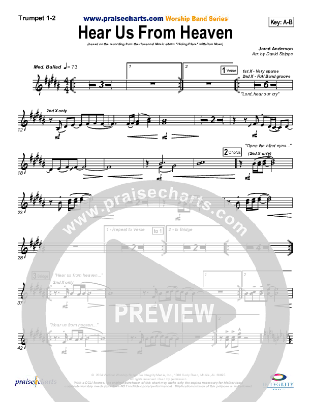 Hear Us From Heaven Trumpet 1,2 (Don Moen)