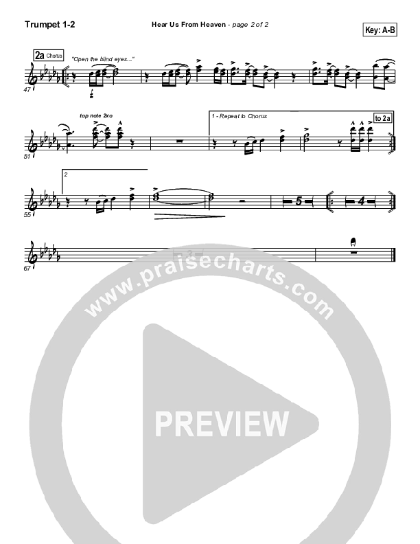 Hear Us From Heaven Trumpet 1,2 (Don Moen)