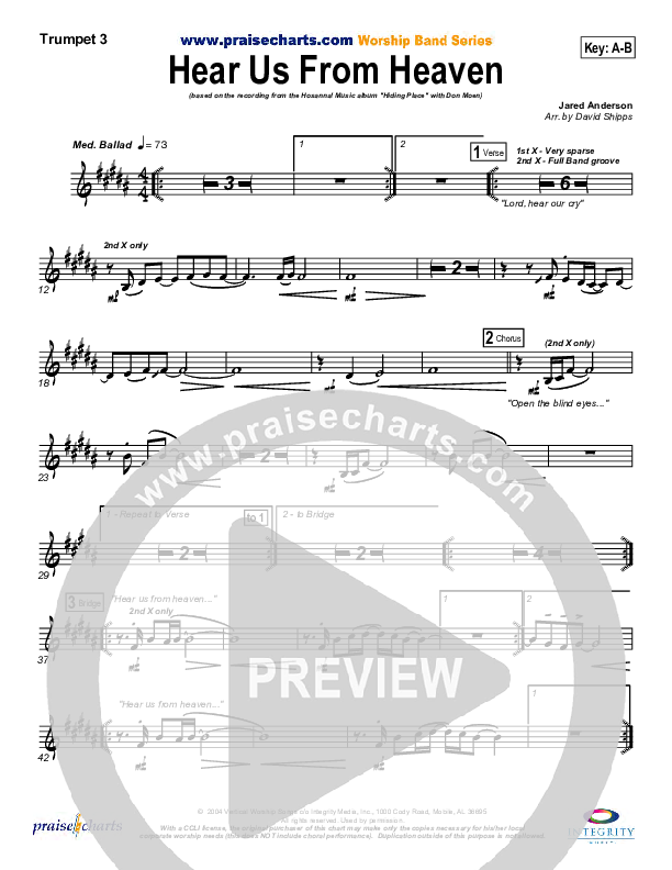 Hear Us From Heaven Trumpet 3 (Don Moen)