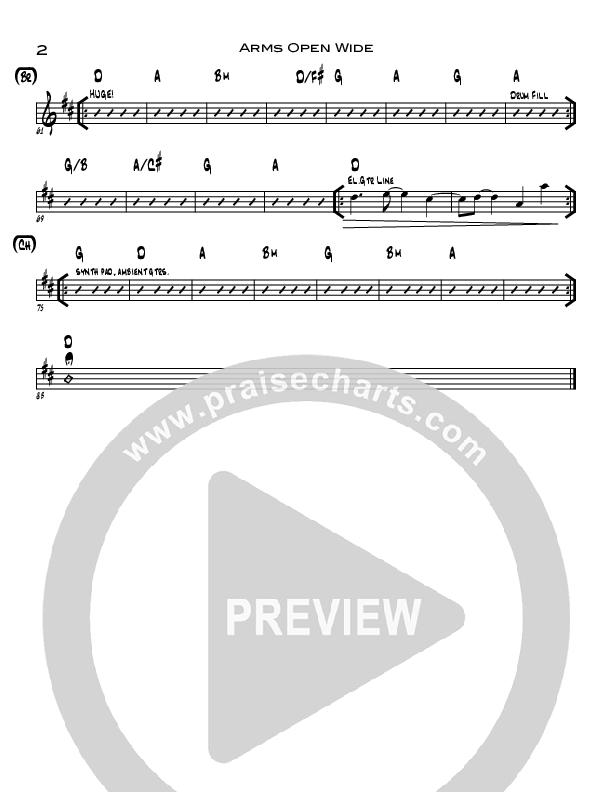 Arms Open Wide Rhythm Chart (North Point Worship / Seth Condrey)