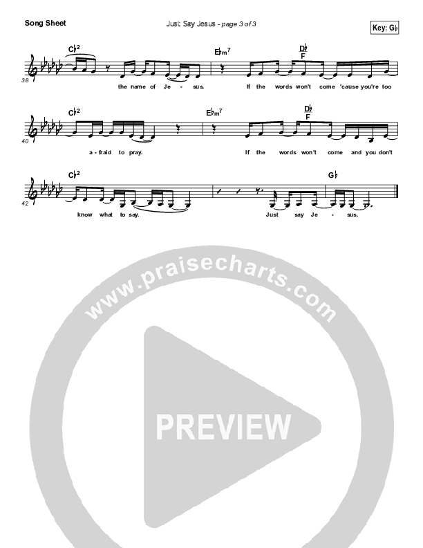 Just Say Jesus Lead (SAT) (7eventh Time Down)