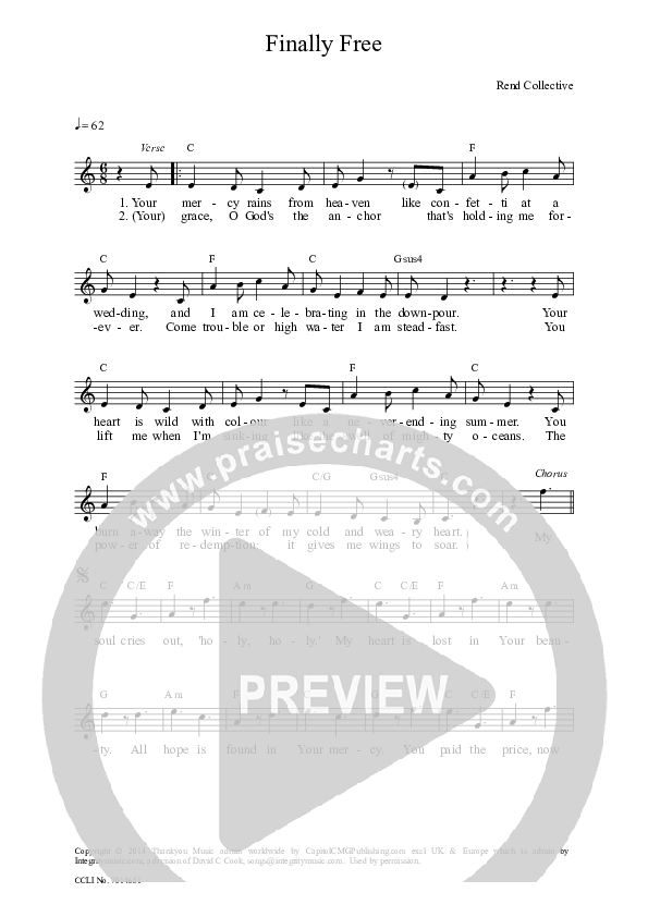 Finally Free Lead Sheet (Rend Collective)