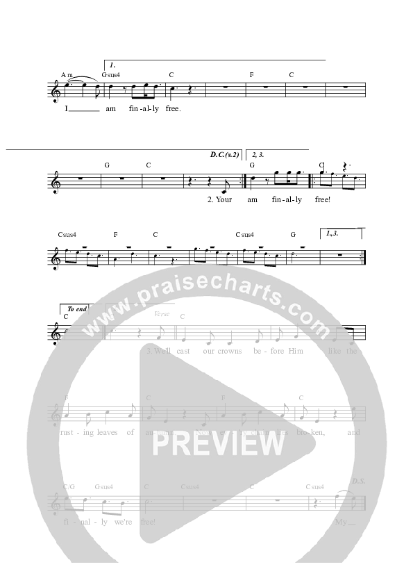 Finally Free Lead Sheet (Rend Collective)