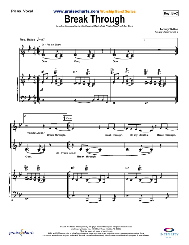 Break Through Piano/Vocal & Lead (Don Moen)