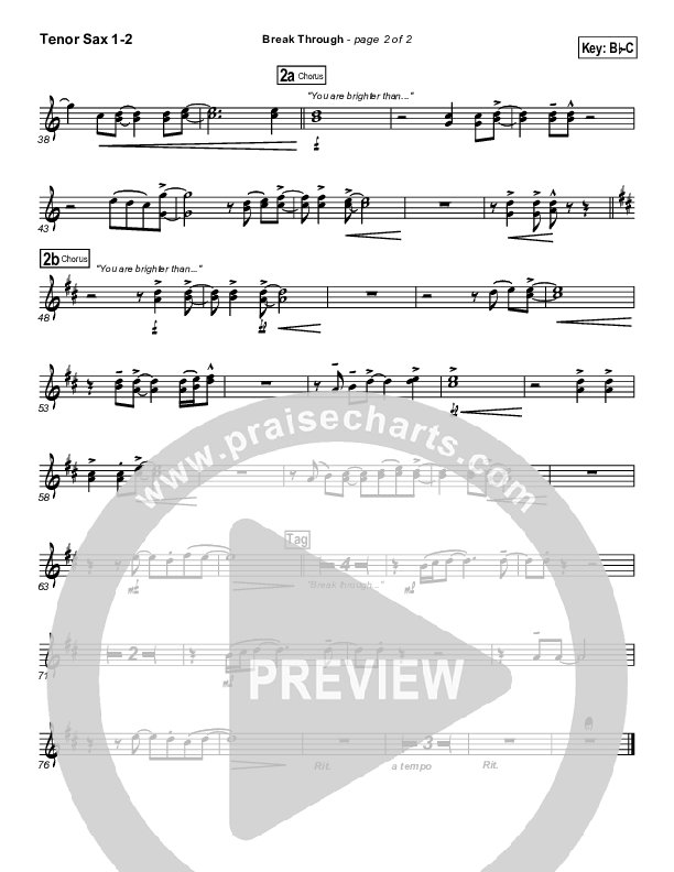 Break Through Tenor Sax 1/2 (Don Moen)