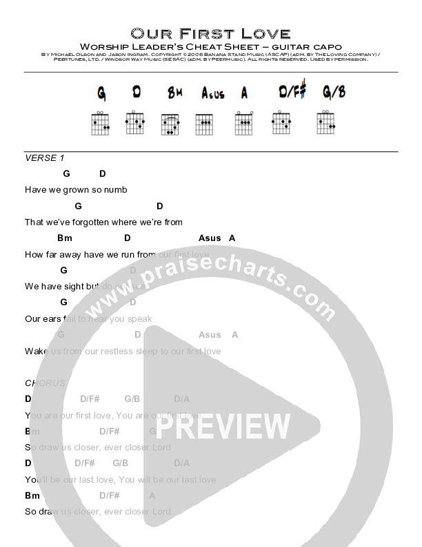 Our First Love Chords & Lyrics (Lizi Bailey / North Point Worship)