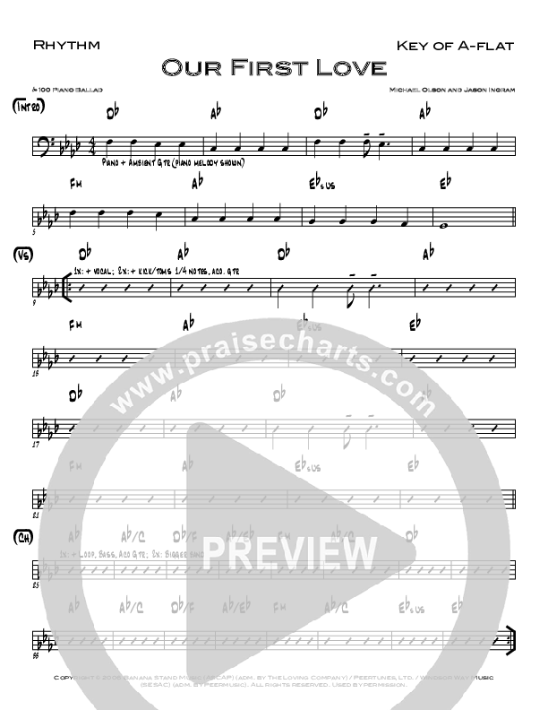 Our First Love Rhythm Chart (Lizi Bailey / North Point Worship)