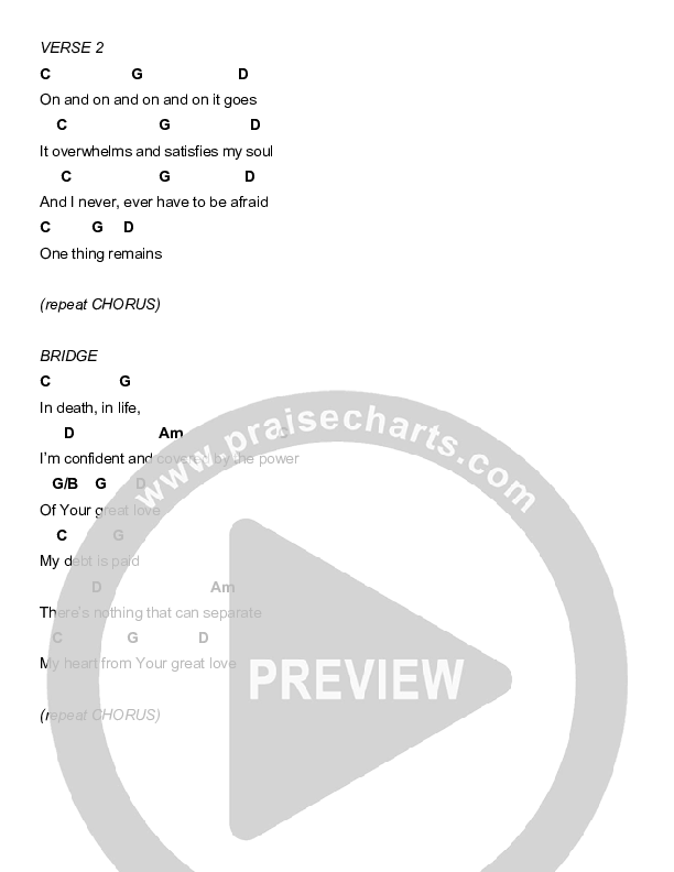 One Thing Remains Chords & Lyrics (Ryan Stuart / North Point Worship)