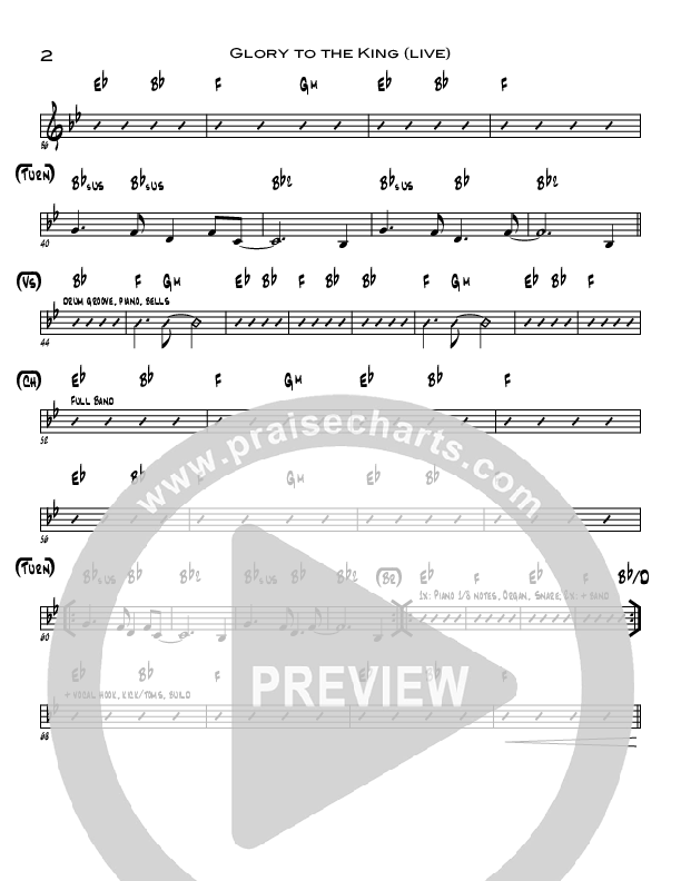 Glory To The King Rhythm Chart (Eddie Kirkland / North Point Worship)