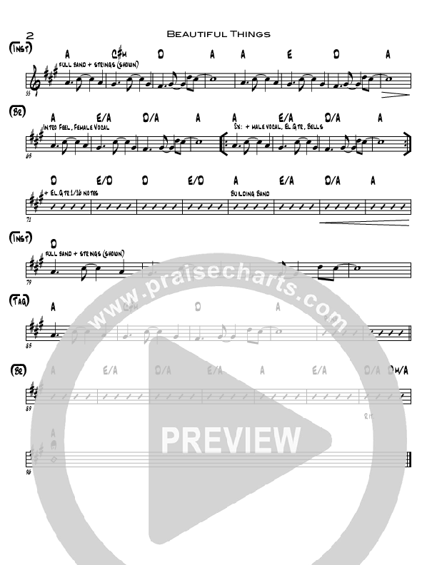 Beautiful Things Rhythm Chart (Eddie Kirkland / Lizi Bailey / North Point Worship)