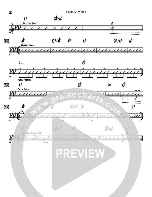 Only You Rhythm Chart (Seth Condrey / North Point Worship)