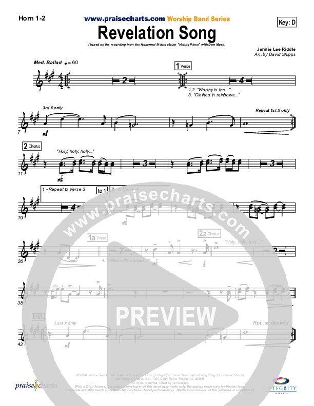 Revelation Song French Horn 1/2 (Don Moen)