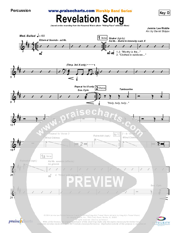 Revelation Song Percussion (Don Moen)