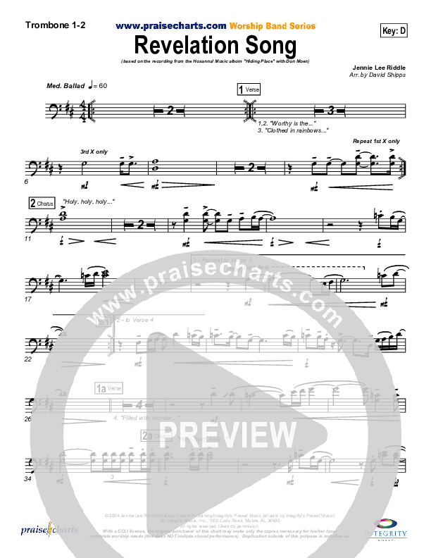 Revelation Song Trombone 1/2 (Don Moen)