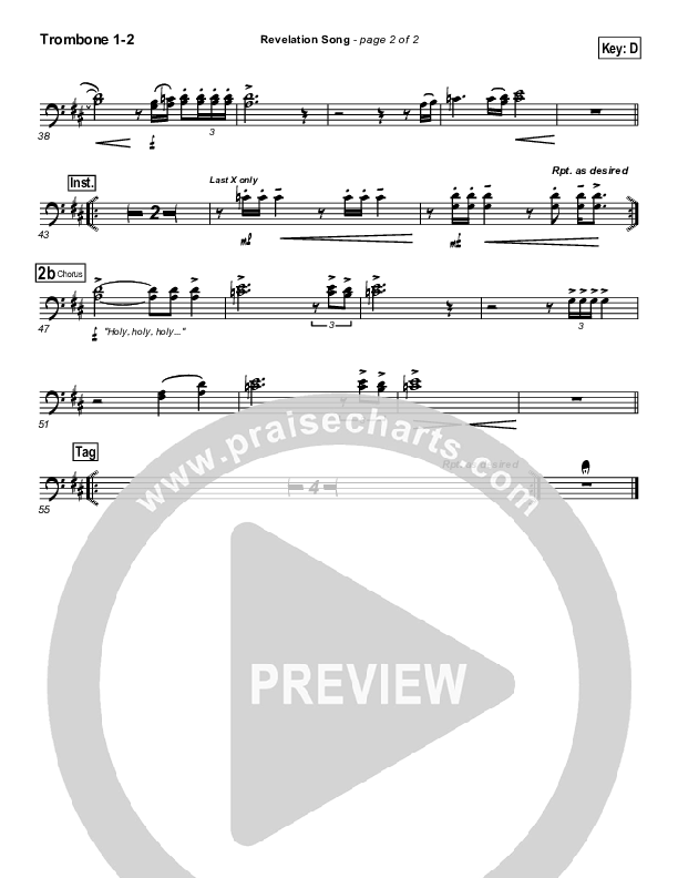 Revelation Song Trombone 1/2 (Don Moen)