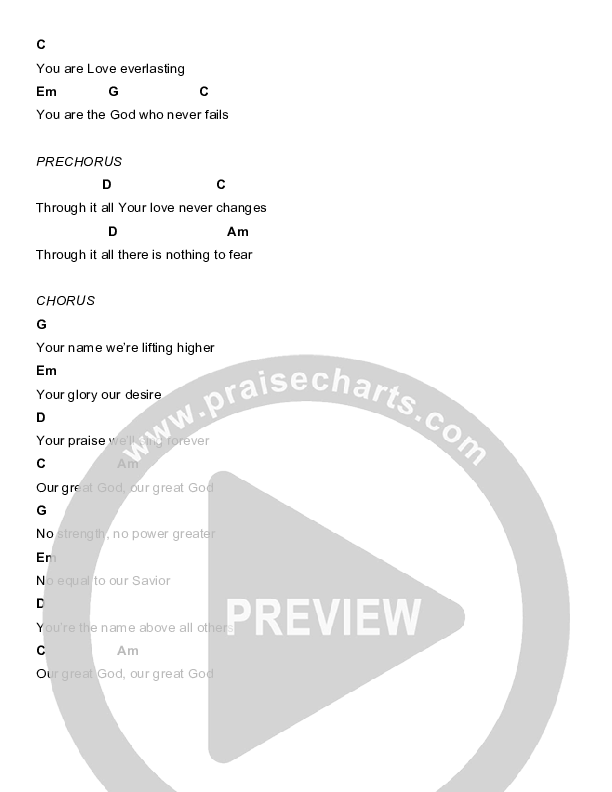 Our Great God Chords & Lyrics (Casey Darnell / North Point Worship)