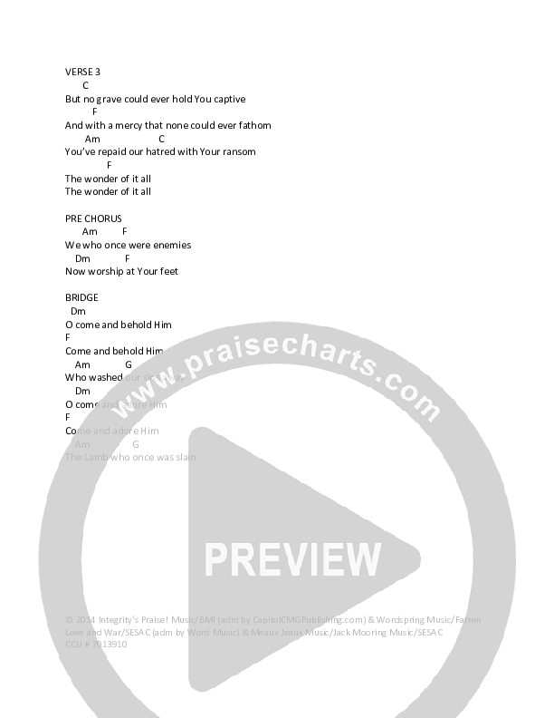 Extravagant Love Chords & Lyrics (Dustin Smith)