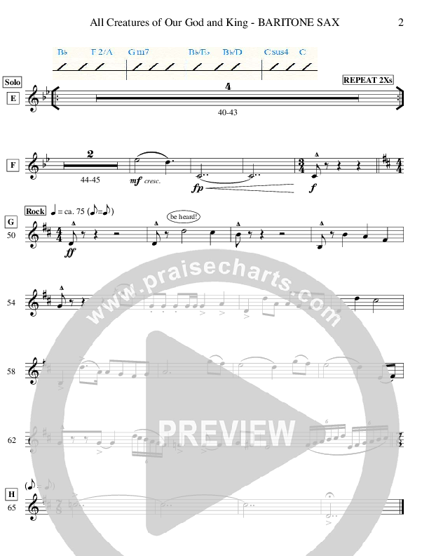 All Creatures Of Our God And King (Instrumental) Bari Sax (Ric Flauding)