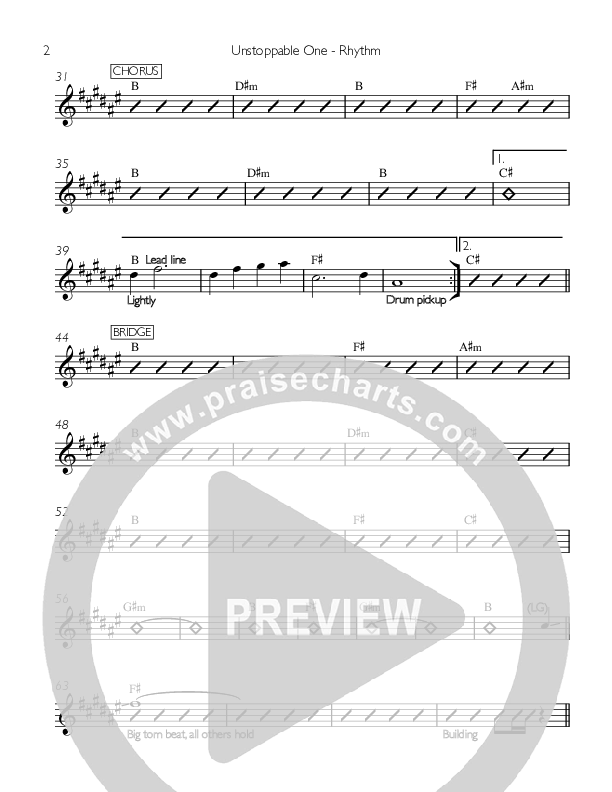 Unstoppable One Rhythm Chart (Inland Hills)