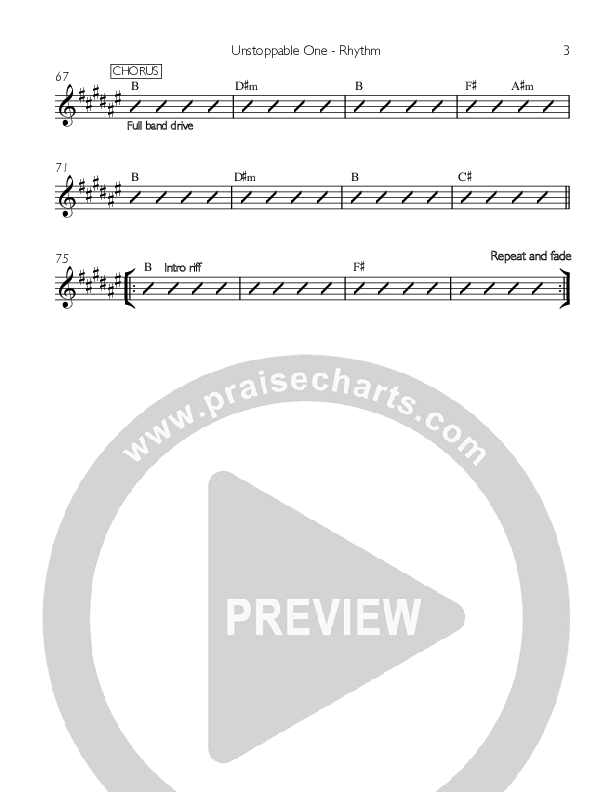 Unstoppable One Rhythm Chart (Inland Hills)
