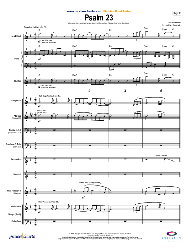 Psalm 23 Conductor's Score (Don Moen)
