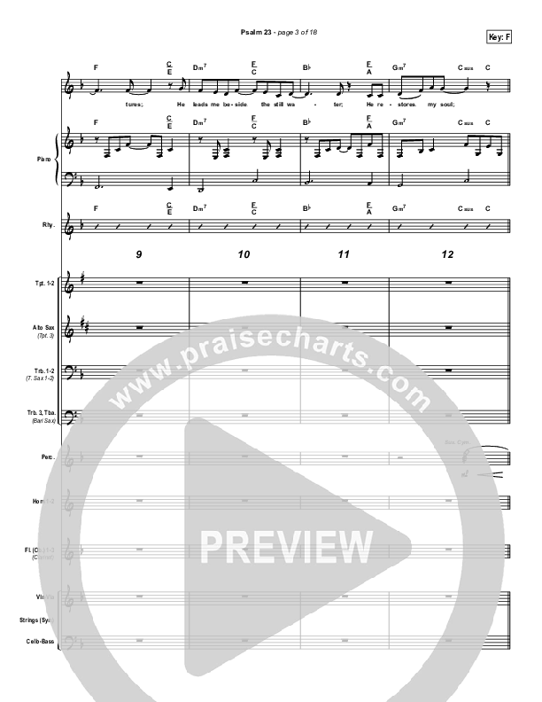 Psalm 23 Conductor's Score (Don Moen)
