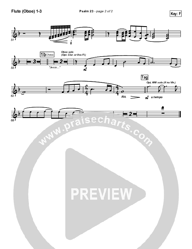 Psalm 23 Flute/Oboe 1/2/3 (Don Moen)