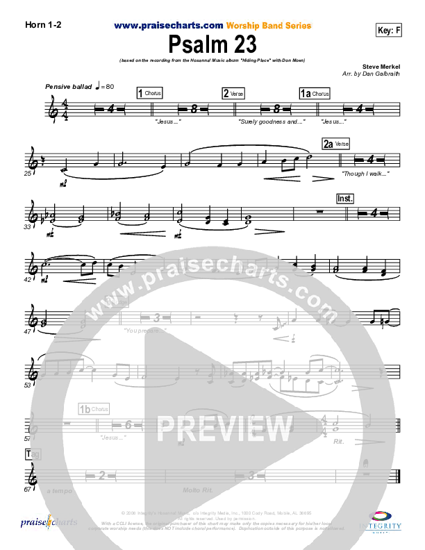 Psalm 23 French Horn 1/2 (Don Moen)