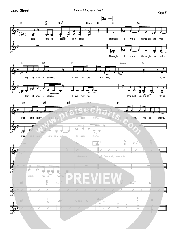 Psalm 23 Lead Sheet (Don Moen)
