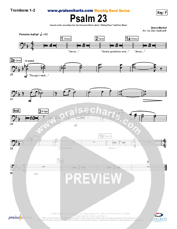 Psalm 23 Trombone 1/2 (Don Moen)