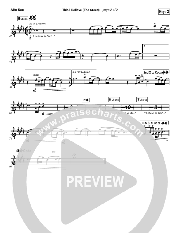 This I Believe (The Creed) Alto Sax (Hillsong Worship)