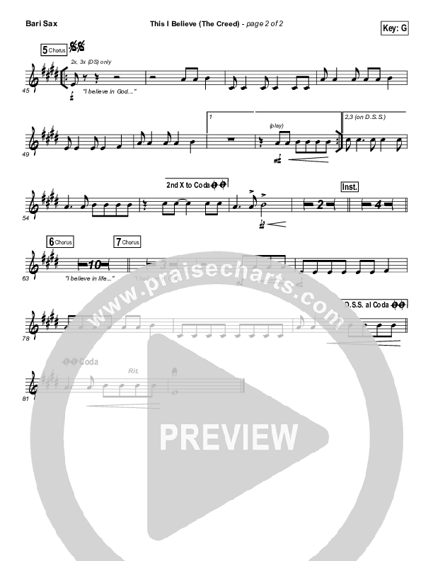 This I Believe (The Creed) Bari Sax (Hillsong Worship)