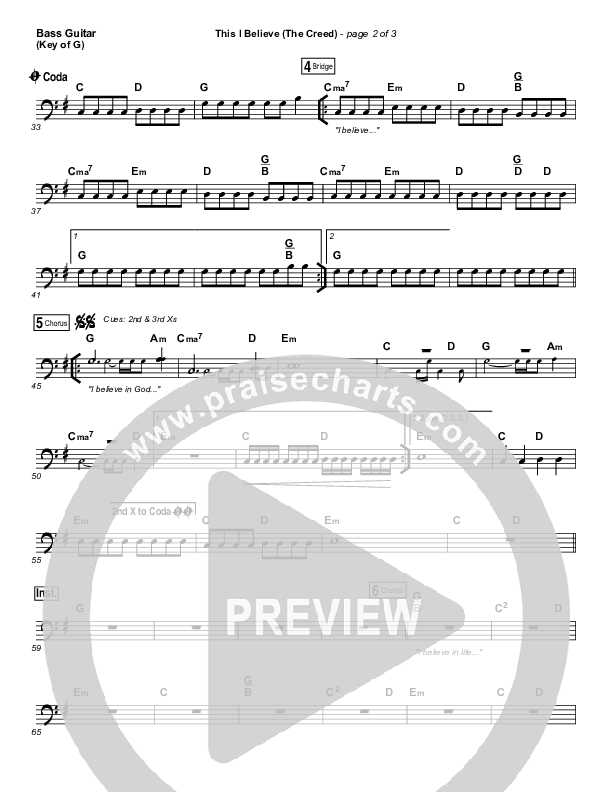 This I Believe (The Creed) Bass Guitar (Hillsong Worship)