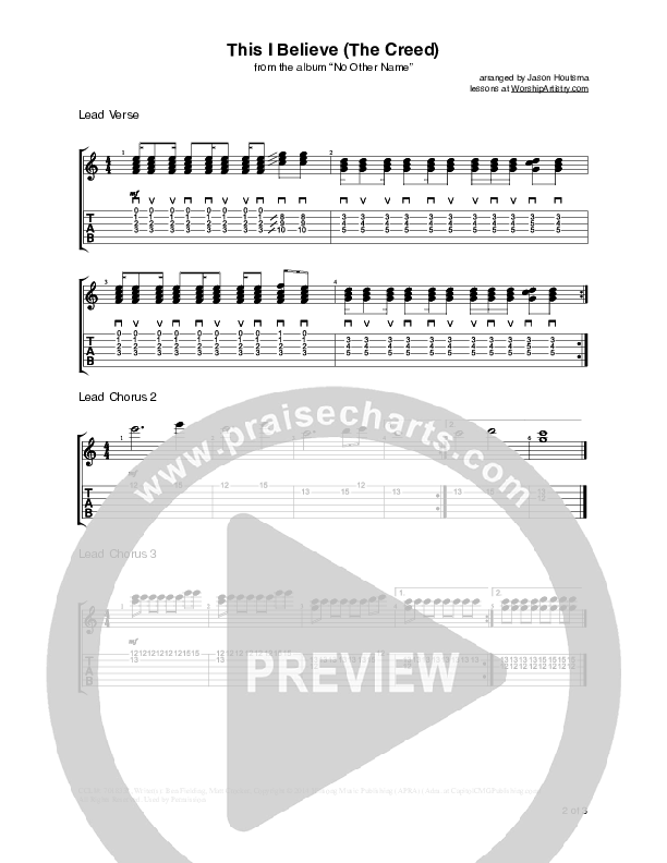 This I Believe (The Creed) Guitar Tab (Hillsong Worship)